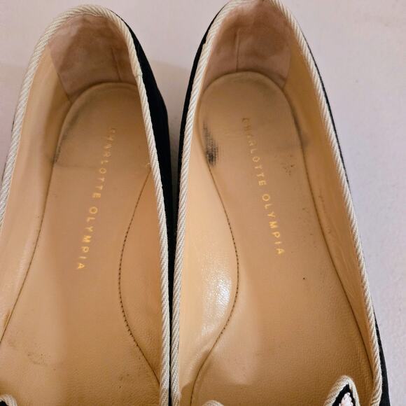 Authentic Charlotte Olympia Velvet Ballet Kitty Flats - Size 38.5/8.5 - Picture 6 of 8
